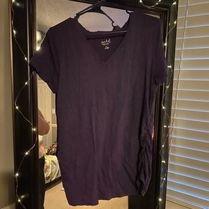 Purple V-Neck Maternity Tee